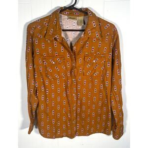 Wrangler Wrancher Western Shirt Pearl Snap Aztec Print Women’s M Long Sleeve